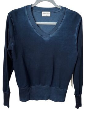 Cotton Citizen Cotton Dark Navy V-Neck Sweater Size XS